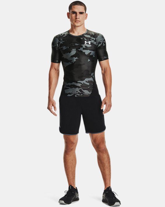 Men's UA Iso-Chill Compression Printed Short Sleeve, Black, pdpMainDesktop image number 0